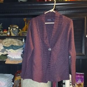 Women's V-Neck Sweater in Purple by Jones New York